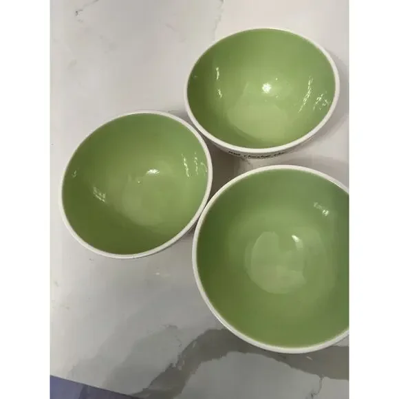 Rae Dunn Magenta "Mint Chocolate Chip" 5.5 " Ceramic Ice Cream Bowls-Set of 3 - Picture 1 of 5